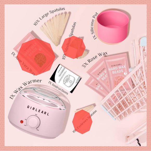 Waxing Kit GIRLEARLE Wax Warmer Hair Removal at Home with Beads - Picture 4 of 10